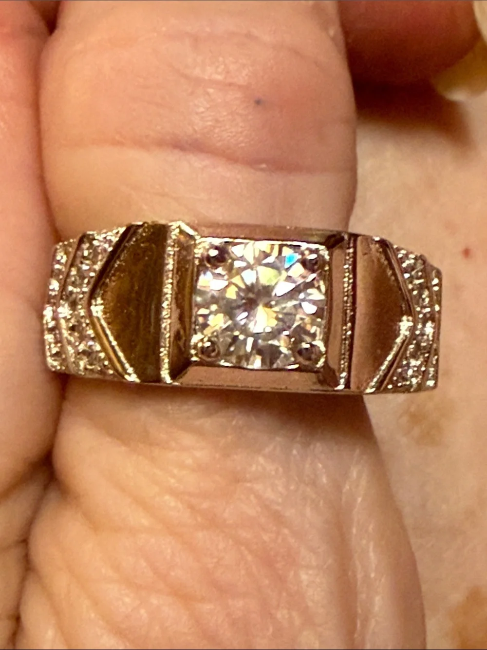GRA CERTIFIED MOISSANITE DIAMOND 1 CT MEN’S RING 925 Sterling Silver NEW